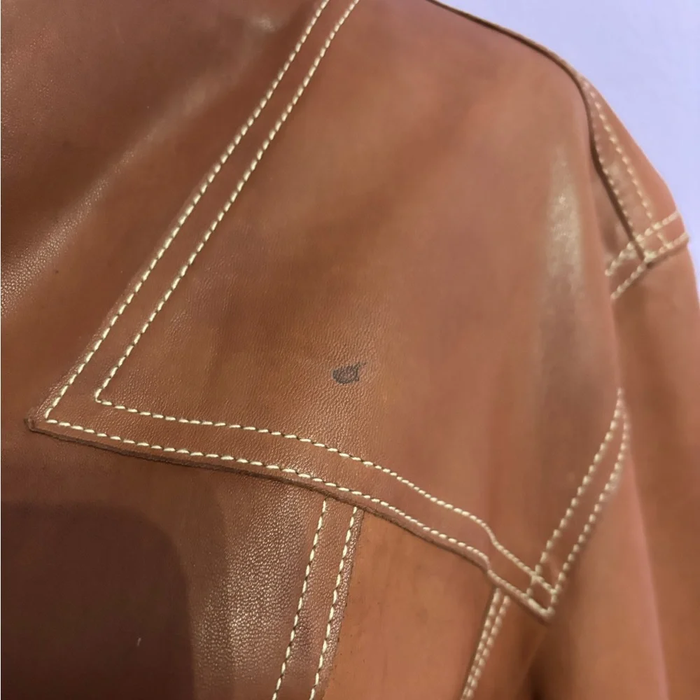 Charter Club Brown Leather Jacket - Picture 3 of 8